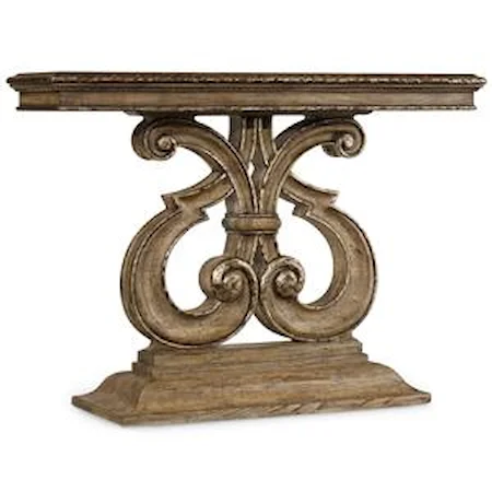 Console Table with Shapely Pedestal Base